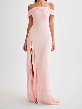 Angelique Satin Cowl Back Maxi Dress - Taupe I Meshki I Size Xs